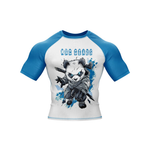 MBC GEARS Ninja Panda Rash Guard - Blue Sleeves