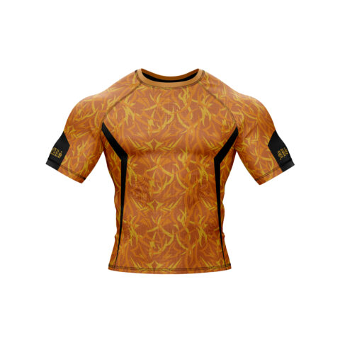 MBC GEARS Tribal Flame Rash Guard – Orange Edition